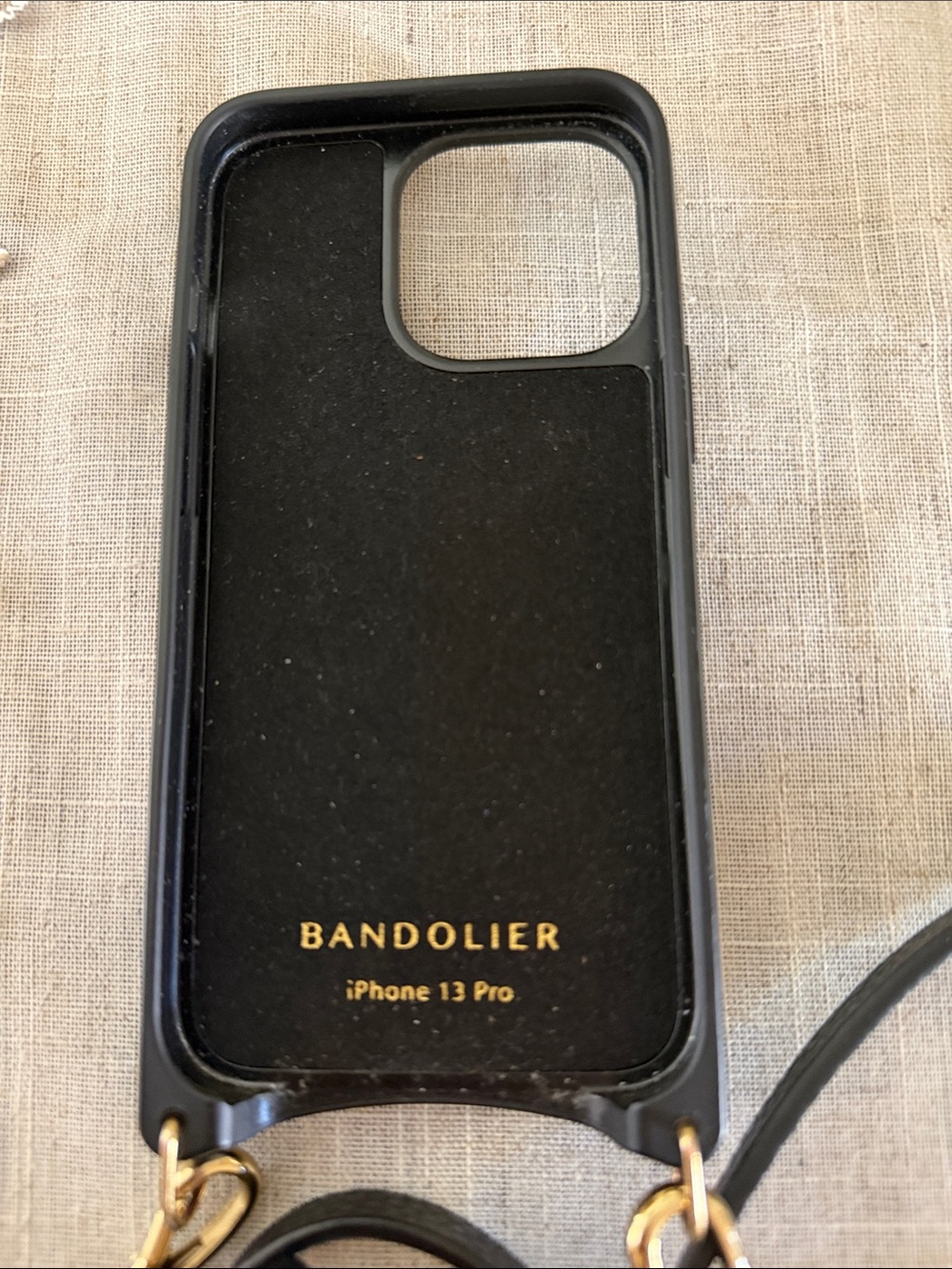 BANDOLIER Black Leather Crossbody Case for iPhone 13 Pro - Picture 3 of 3